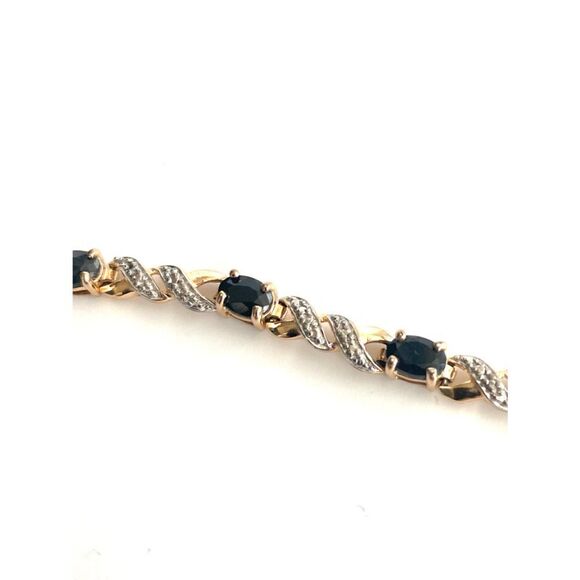 Striking Gold 925 Vermeil, Silver & Black Onyx Bracelet - Picture 4 of 16